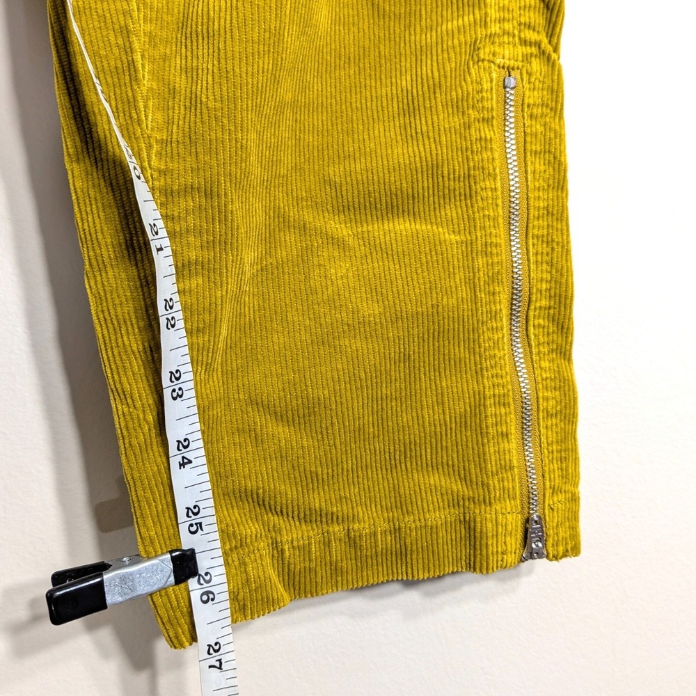 Pilcro Yellow Corduroy Pants; High Rise Ankle Zip Cargo 32 - Picture 8 of 9